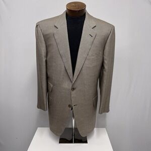 Brioni Nomentano 48R Houndstooth Brown/Black/White 2-Button Silk/Wool Blazer euc